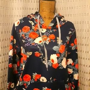 Floral hooded sweatshirt
